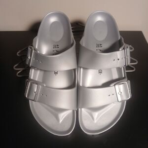 Birkenstock Silver Arizona EVA Sandals US L10/M8 EU 41 Narrow Waterproof Slide